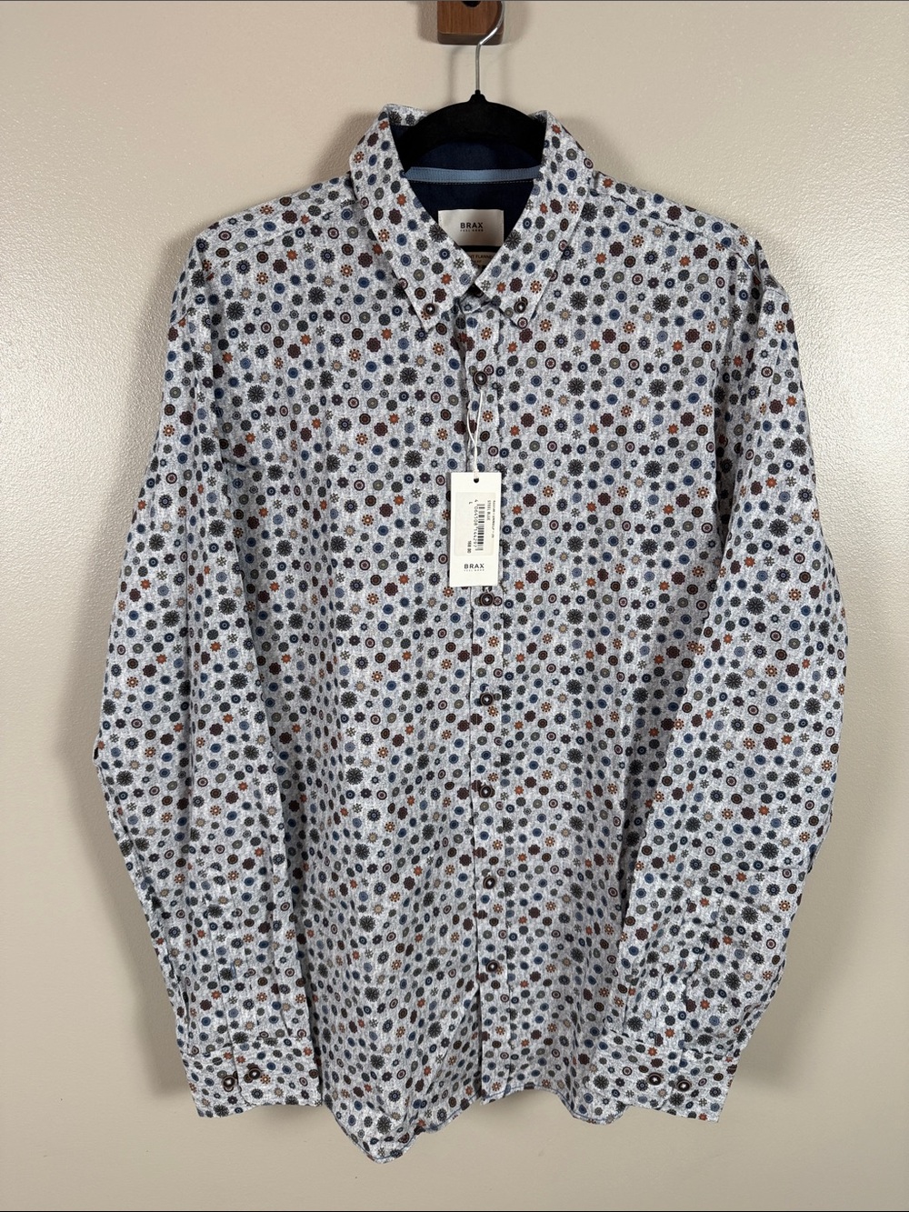Brax Men's Patterned Long Sleeve Button-Up Shirt